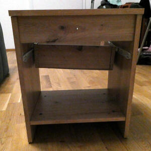 back view of nightstand