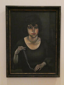 painting of person with disproportionately large eyes