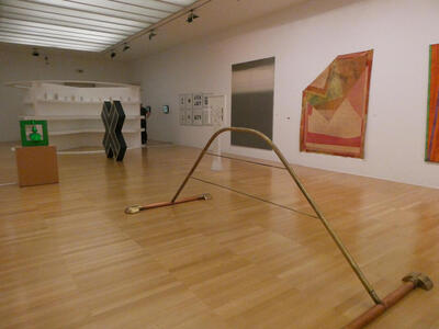 Various artworks in a room