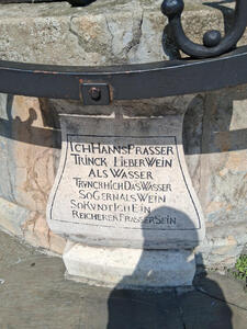 Ich Hanns Prasser trinck lieber Wein als Wasser. Truncrhich das Wasser so gern als Wein so Kundtich ein reicherer Prasser sein.