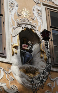 madonna and child in niche