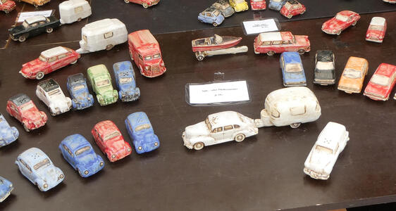 Salt and pepper shakers in the shape of toy cars
