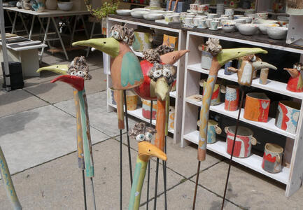 Whimsical bird heads