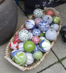 Ceramic spheres in various colors and patterns