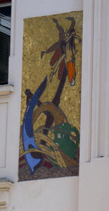 Still life with green pitcher at right