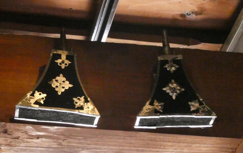 Tools made of wood with metal decoration