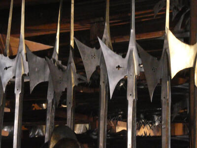 Staffs with pikes on them