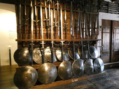 Rack of swords and shields