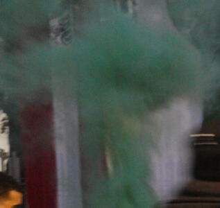 Plume of green smoke