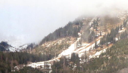 Snow covered ski slope area
