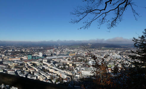 City view from trail up to Mönchsberg