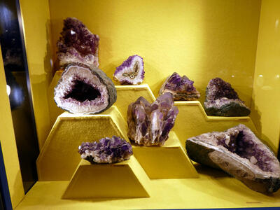 Geodes with purple crystals