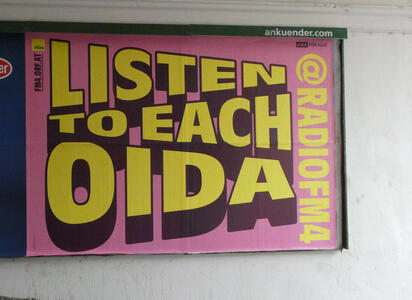 Advert from RadioFM4: Listen to each Oida