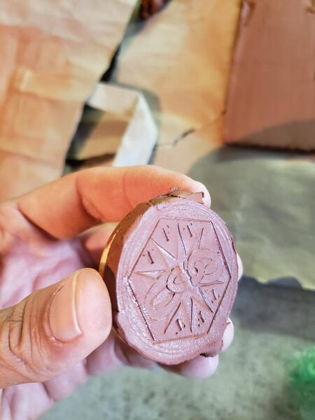 one mold removed from clay