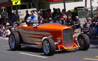 Bright orange convertible roadster