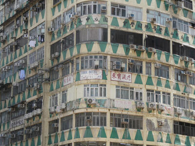 decrepit building closeup