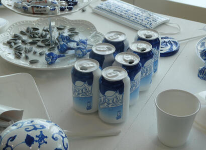 porcelain beer cans