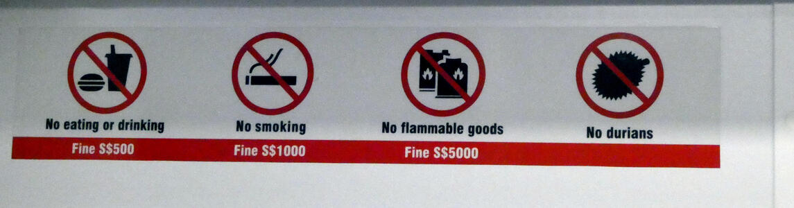 fines for various subway infractions
