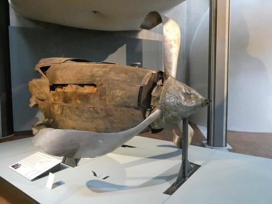 Nose of a wrecked airplane