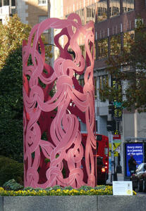 pink abstract sculpture