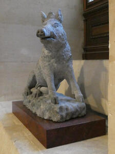 Large sculpture of wild boar