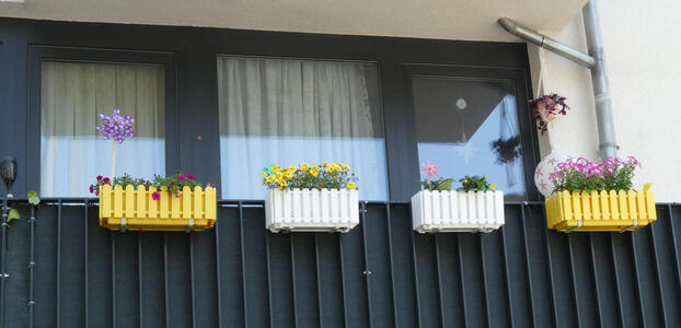 planters on balcony