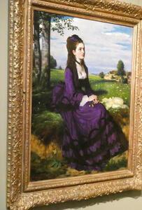 woman in purple dress