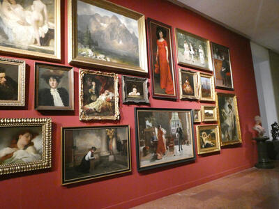 wall of portraits