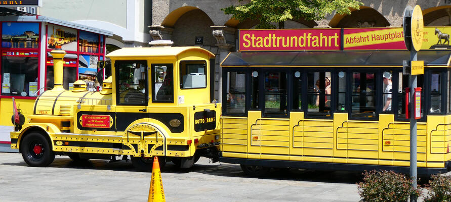 yellow sightseeing train