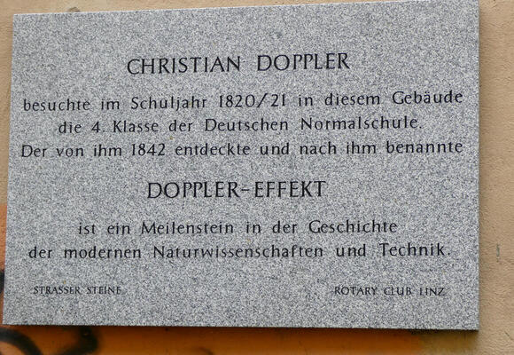 plaque commemorating Doppler