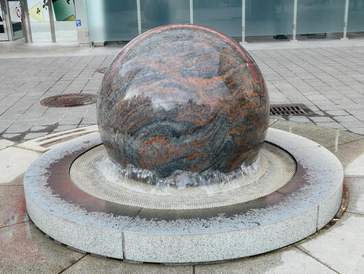 marble sphere in fountain