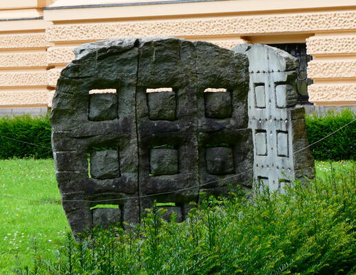 sculptures in front of museum