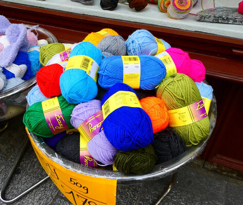 colorful skeins of yarn