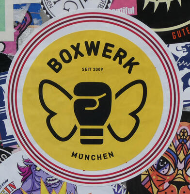 sticker for boxwerk with butterfly wings on a boxing glove