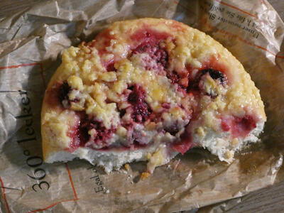 Half a berry streussel pastry