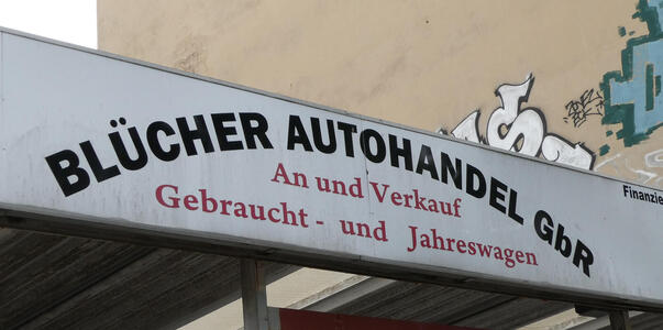 signage blücher autohandel