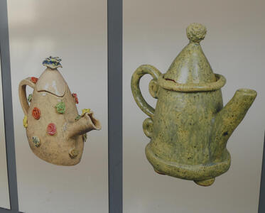 old fashioned ceramic teapots