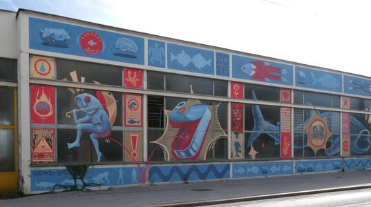 Several panels depicting aspects of conserving sea life.
