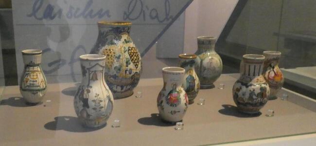 Decorated ceramic vases