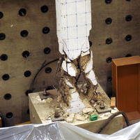 Broken concrete column