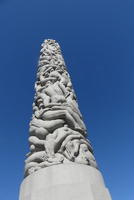 View at sharp angle upwards on obelisk