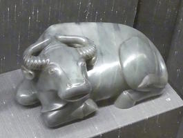 Carved bull,resting