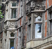 Ornate relief work on window frames