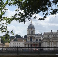 Old building in background, tree in foreground.