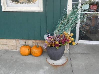 pumpkins and flowers