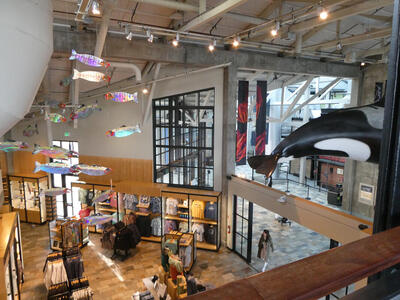 View of gift shop interior from second floor