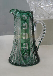 Green glass pitcher