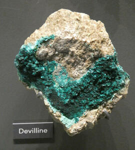 Sample of dark green devilline