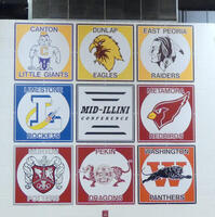 Logos of the eight Mid-Illini conference sports teams
