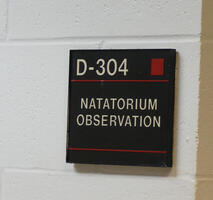 Sign on door: Natatorium Observation